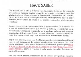 Ampliar información de Bando de Alcaldía sobre prevención de incendios