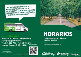 Ampliar información de Modificación de los horarios del servicio de transporte rural en la zona de Arnedo