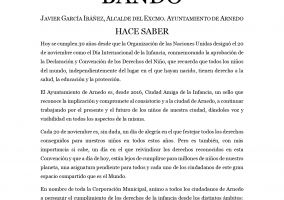 Ampliar información de Bando con motivo del Día de la Infancia