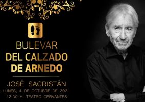Ampliar información de El Bulevar del Calzado de Arnedo incorpora la huella de José Sacristán. También  recibe el premio Rafael Azcona en la 23 edición de Octubre Corto, festival de Arnedo en La Rioja