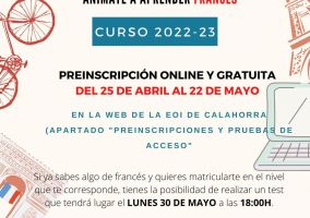 Ampliar información de Hasta el 22 de mayo está abierta la preinscripción en la Escuela Oficial de Idiomas que incluye francés por primera vez